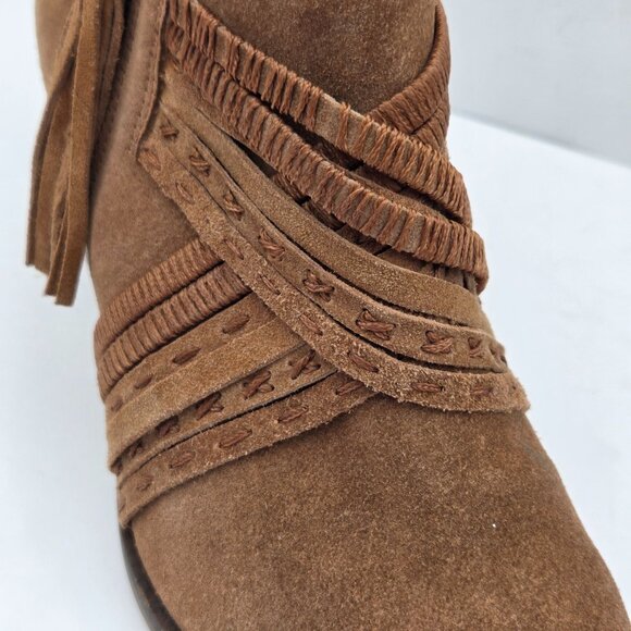Naughty Monkey Noah Suede Ankle Boots Carmel Brown Size 8.5 - Picture 8 of 14